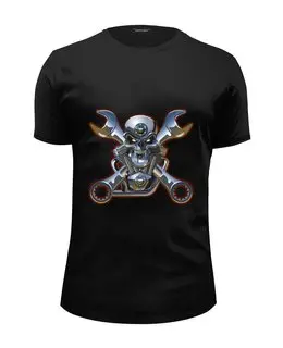 Заказать мужскую футболку в Москве. Футболка базовая Metal Skull от Илья Щеблецов - готовые дизайны и нанесение принтов.