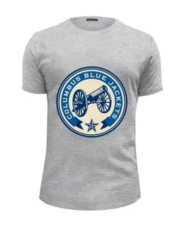Заказать мужскую футболку в Москве. Футболка базовая Columbus Blue Jackets от dobryidesign - готовые дизайны и нанесение принтов.