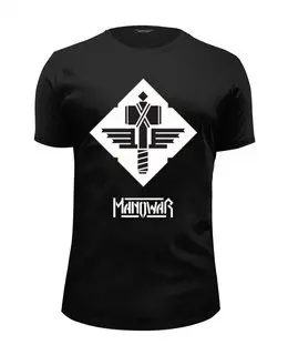 Заказать мужскую футболку в Москве. Футболка базовая Manowar Band от Leichenwagen - готовые дизайны и нанесение принтов.