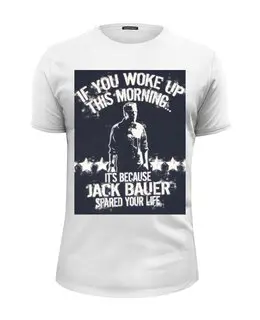 Заказать мужскую футболку в Москве. Футболка базовая Джек Бауэр от lexlev - готовые дизайны и нанесение принтов.