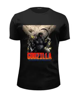 Заказать мужскую футболку в Москве. Футболка базовая Godzilla от balden - готовые дизайны и нанесение принтов.