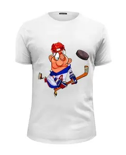Заказать мужскую футболку в Москве. Футболка базовая Хоккеист от T-shirt print  - готовые дизайны и нанесение принтов.