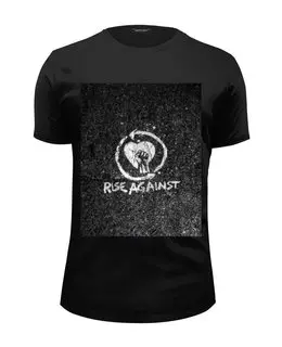 Заказать мужскую футболку в Москве. Футболка базовая Rise Against - logo от Денис - готовые дизайны и нанесение принтов.