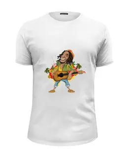 Заказать мужскую футболку в Москве. Футболка базовая Боб Марли от YellowCloverShop - готовые дизайны и нанесение принтов.