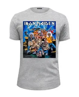 Заказать мужскую футболку в Москве. Футболка базовая Iron Maiden Band от Leichenwagen - готовые дизайны и нанесение принтов.