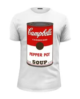Заказать мужскую футболку в Москве. Футболка базовая Campbell's Soup (Энди Уорхол) от coolmag - готовые дизайны и нанесение принтов.