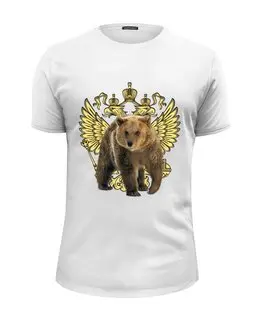 Заказать мужскую футболку в Москве. Футболка базовая Герб России от THE_NISE  - готовые дизайны и нанесение принтов.