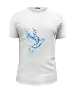 Заказать мужскую футболку в Москве. Футболка базовая Птица из воды от MariYang  - готовые дизайны и нанесение принтов.