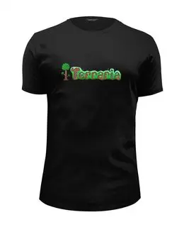 Заказать мужскую футболку в Москве. Футболка базовая Terraria от game-fan - готовые дизайны и нанесение принтов.