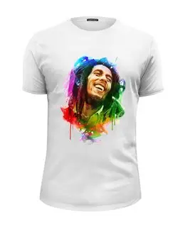 Заказать мужскую футболку в Москве. Футболка базовая Bob Marley от print_not_dead - готовые дизайны и нанесение принтов.