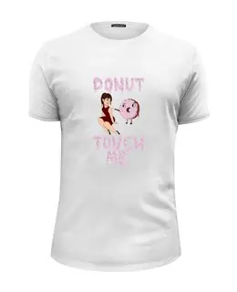 Заказать мужскую футболку в Москве. Футболка базовая donut touch me от dariar - готовые дизайны и нанесение принтов.