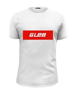 Заказать мужскую футболку в Москве. Футболка базовая  Имя Gleb  от THE_NISE  - готовые дизайны и нанесение принтов.
