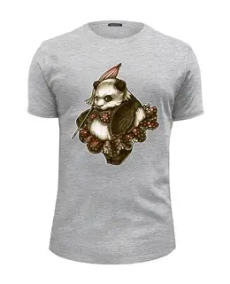 Заказать мужскую футболку в Москве. Футболка базовая Panda Girl от Leichenwagen - готовые дизайны и нанесение принтов.