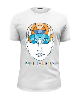 Заказать мужскую футболку в Москве. Футболка базовая Раскрась мозг от PolinaPo - готовые дизайны и нанесение принтов.