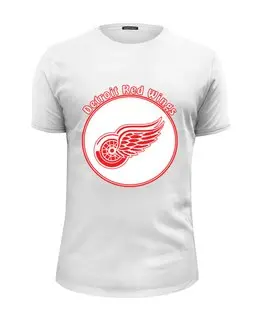 Заказать мужскую футболку в Москве. Футболка базовая Detroit Red Wings от kspsshop - готовые дизайны и нанесение принтов.