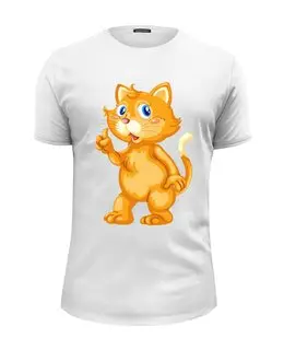 Заказать мужскую футболку в Москве. Футболка базовая Рыжий кот от icase - готовые дизайны и нанесение принтов.