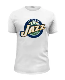 Заказать мужскую футболку в Москве. Футболка базовая Utah Jazz от Владимир Золотовский - готовые дизайны и нанесение принтов.