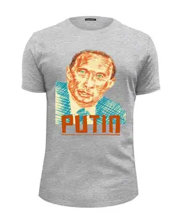 Заказать мужскую футболку в Москве. Футболка базовая Putin от Leichenwagen - готовые дизайны и нанесение принтов.