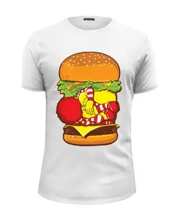Заказать мужскую футболку в Москве. Футболка базовая Чизбургер  от fanart - готовые дизайны и нанесение принтов.