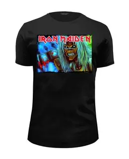 Заказать мужскую футболку в Москве. Футболка базовая Iron Maiden Band от Leichenwagen - готовые дизайны и нанесение принтов.