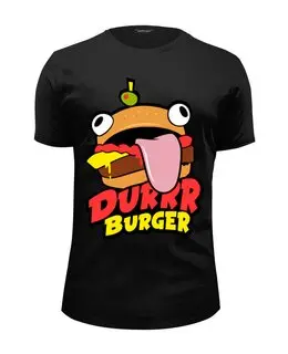 Заказать мужскую футболку в Москве. Футболка базовая Fortnite Durrr Burger от geekbox - готовые дизайны и нанесение принтов.