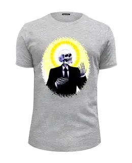 Заказать мужскую футболку в Москве. Футболка базовая Holy Skeleton от Leichenwagen - готовые дизайны и нанесение принтов.