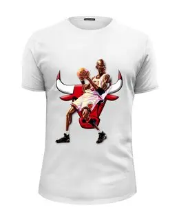 Заказать мужскую футболку в Москве. Футболка базовая Michael Jordan Cartooney от Mesk08 - готовые дизайны и нанесение принтов.