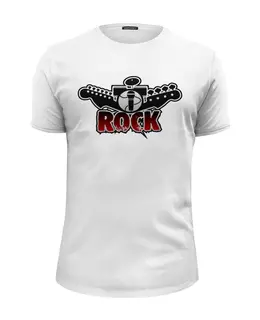 Заказать мужскую футболку в Москве. Футболка базовая Rock music от gopotol - готовые дизайны и нанесение принтов.
