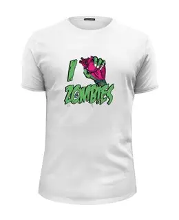 Заказать мужскую футболку в Москве. Футболка базовая Я Люблю Зомби от iZOMBIE - готовые дизайны и нанесение принтов.