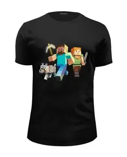 Заказать мужскую футболку в Москве. Футболка базовая Minecraft  от T-shirt print  - готовые дизайны и нанесение принтов.