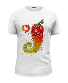 Заказать мужскую футболку в Москве. Футболка базовая Hi i am the pepper от Lusi - готовые дизайны и нанесение принтов.