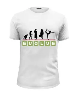 Заказать мужскую футболку в Москве. Футболка базовая Эволюция от Amerikanka - готовые дизайны и нанесение принтов.