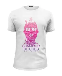 Заказать мужскую футболку в Москве. Футболка базовая Glamour Bitches от qwere - готовые дизайны и нанесение принтов.