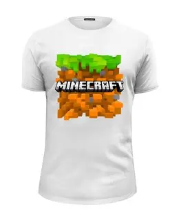 Заказать мужскую футболку в Москве. Футболка базовая Minecraft   от T-shirt print  - готовые дизайны и нанесение принтов.