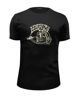 Заказать мужскую футболку в Москве. Футболка базовая heavy bike от Boozzer Redneck - готовые дизайны и нанесение принтов.