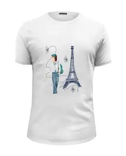 Заказать мужскую футболку в Москве. Футболка базовая Парижанка от Виктор Гришин - готовые дизайны и нанесение принтов.