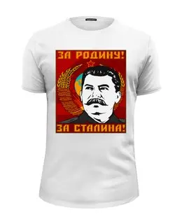 Заказать мужскую футболку в Москве. Футболка базовая За Родину! от gopotol - готовые дизайны и нанесение принтов.