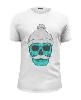 Заказать мужскую футболку в Москве. Футболка базовая Hipster skull от zen4@bk.ru - готовые дизайны и нанесение принтов.