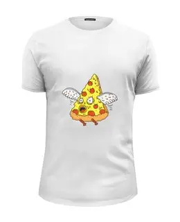 Заказать мужскую футболку в Москве. Футболка базовая Пицца от trugift - готовые дизайны и нанесение принтов.