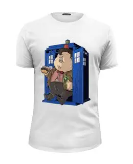 Заказать мужскую футболку в Москве. Футболка базовая Fat Doctor Who от priceless - готовые дизайны и нанесение принтов.