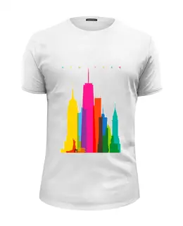 Заказать мужскую футболку в Москве. Футболка базовая Нью-Йорк от Виктор Гришин - готовые дизайны и нанесение принтов.