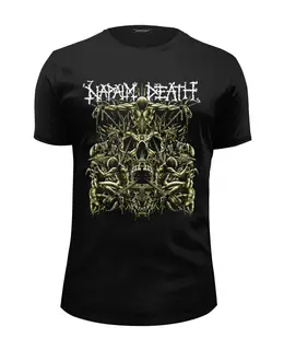 Заказать мужскую футболку в Москве. Футболка базовая Napalm Death от Leichenwagen - готовые дизайны и нанесение принтов.