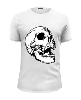 Заказать мужскую футболку в Москве. Футболка базовая Белый череп от ertbkju@mail.ru - готовые дизайны и нанесение принтов.