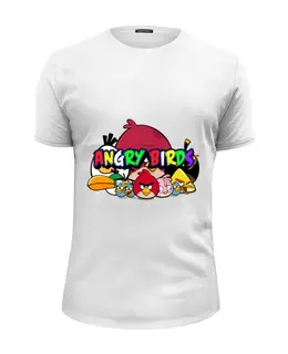 Заказать мужскую футболку в Москве. Футболка базовая Angry birds  от ПРИНТЫ ПЕЧАТЬ  - готовые дизайны и нанесение принтов.