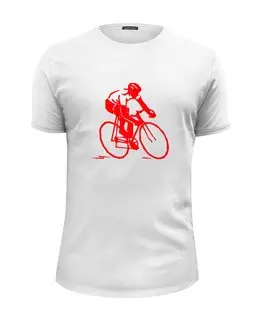 Заказать мужскую футболку в Москве. Футболка базовая Велосипедист  от ПРИНТЫ ПЕЧАТЬ  - готовые дизайны и нанесение принтов.