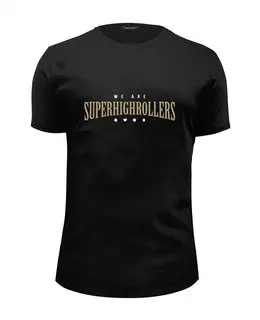 Заказать мужскую футболку в Москве. Футболка базовая Superhighrollers Black T-shirt от Alcochat - готовые дизайны и нанесение принтов.