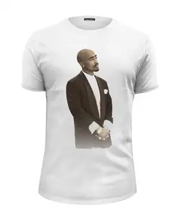 Заказать мужскую футболку в Москве. Футболка базовая 2Pac Shakur  от matax - готовые дизайны и нанесение принтов.
