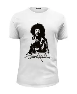 Заказать мужскую футболку в Москве. Футболка базовая Jimi Hendrix от Djimas Leonki - готовые дизайны и нанесение принтов.