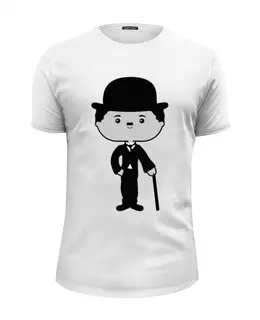Заказать мужскую футболку в Москве. Футболка базовая Чарли Чаплин от coolmag - готовые дизайны и нанесение принтов.