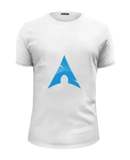 Заказать мужскую футболку в Москве. Футболка базовая Фанат Arch Linux от byromul - готовые дизайны и нанесение принтов.
